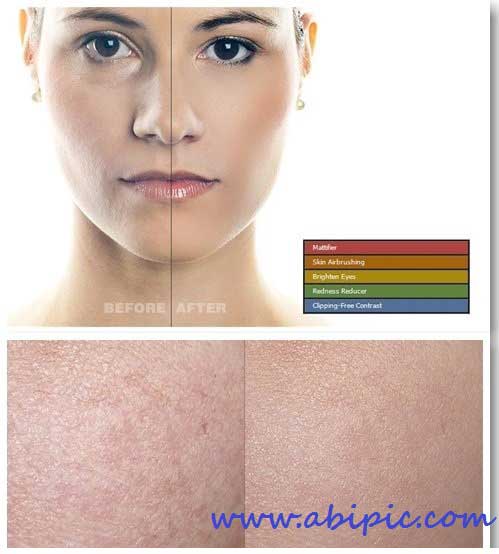 دانلود 5 اکشن روتوش حرفه ای پوست Skin Retouching Photoshop Actions