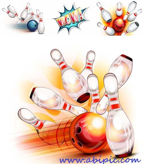 دانلود تصاویر وکتور و طرح های مختلف بولینگ Vector bowling obiects