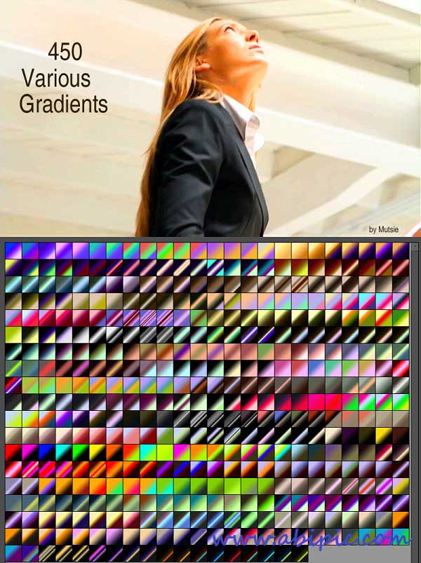 دانلود 450 گرادینت رنگارنگ و متفاوت برای فتوشاپ Various Photoshop Gradients