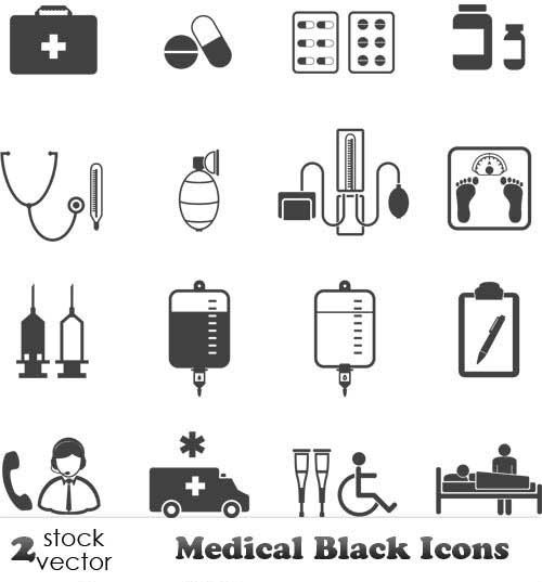 دانلود وکتور پزشکی و بهداشتی Vectors Medical Black Icons