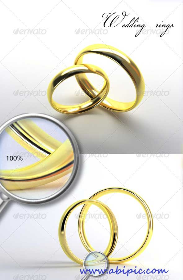 دانلود تصاویر پس زمینه شفاف حلقه ازدواج Wedding Rings Set PNG