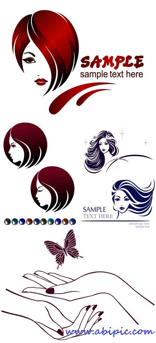 دانلود وکتور لوگو برای سالن های آرایشی و زیبایی Logo for beauty salons