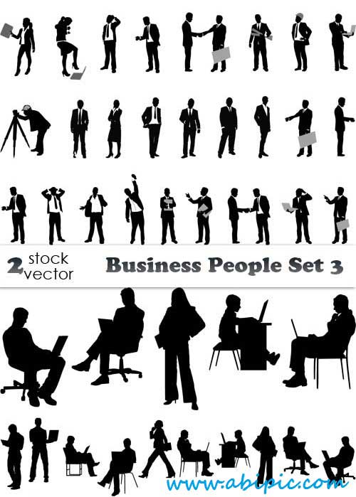 دانلود تصاویر وکتور سیلوئت مردم در شغل های مختلف Vectors Business People
