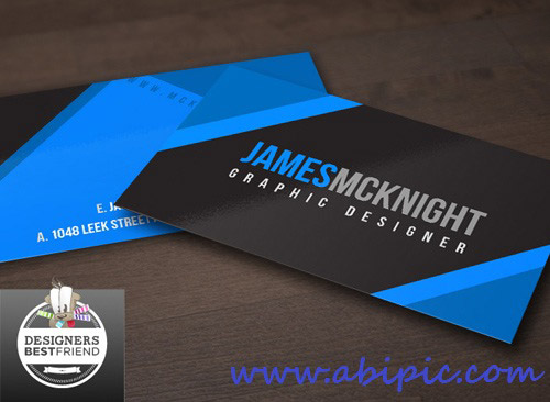 دانلود کارت ویزیت شرکتی شماره 10 Black and Blue Vector Business Cards