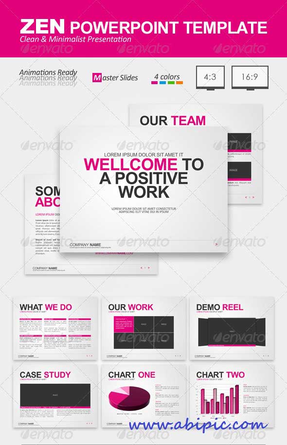 دانلود قالب آماده پاورپوینت شماره 5 Zen Powerpoint Template