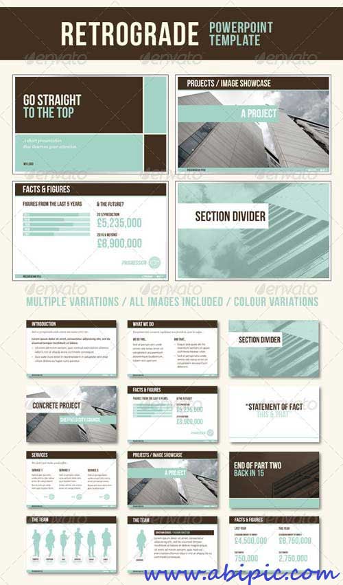 دانلود قالب آماده پاورپوینت شماره 7 RetroGrade PowerPoint Template