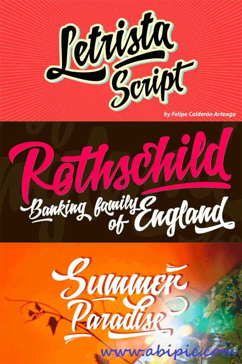 دانلود مجموعه فونت های انگلیسی Letrista Script Font Fa