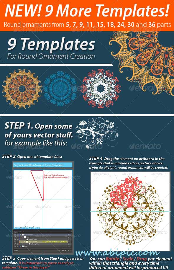 9 فایل وکتور آماده برای ساخت عناصر وکتور تزئینی