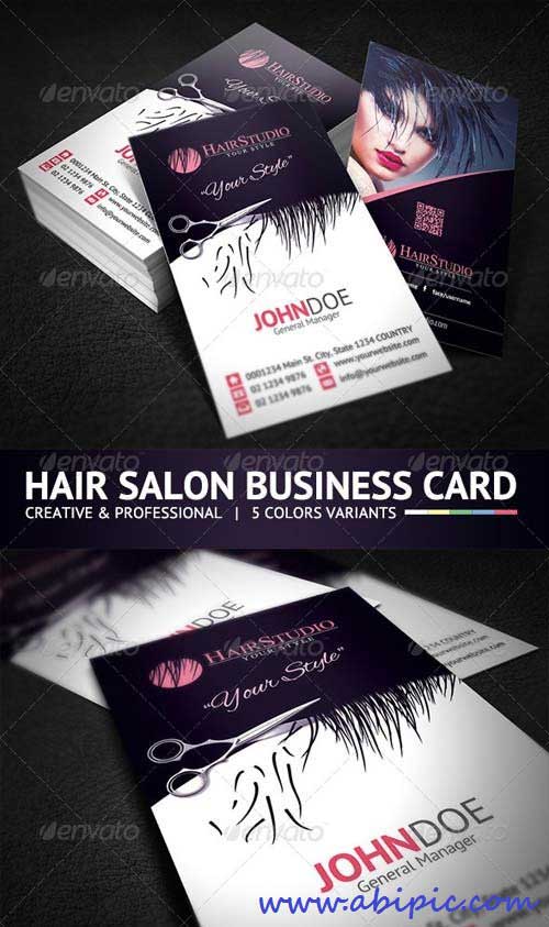 دانلود کارت ویزیت لایه باز شماره 113 Creative Hair Salon Business Card