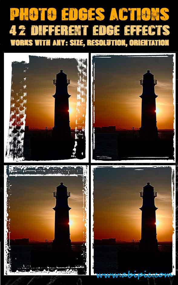 دانلود اکشن ساخت کناره و کادرهای مختلف Photo Edges Actions for Photoshop