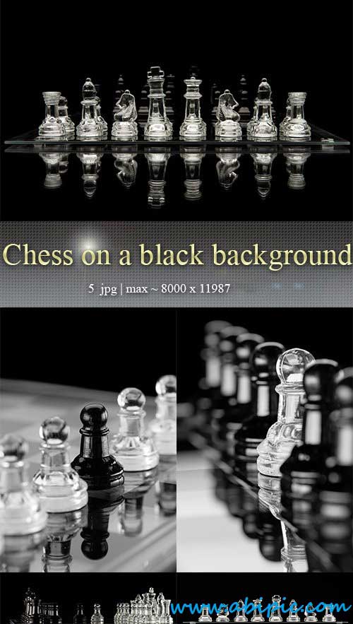 دانلود تصاویر استوک مهره های شطرنج Shess on a black background