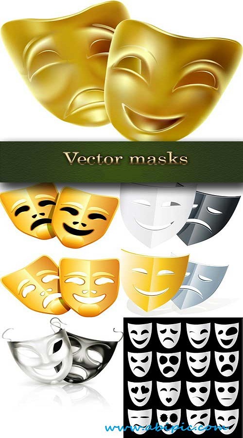 دانلود وکتور ماسک تئاتر Theatrical masks Vector