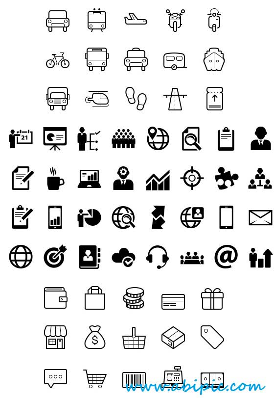 دانلود وکتور مجموعه آیکون تجارتی و حمل و نقل Vector Icon Business and Ecommerce