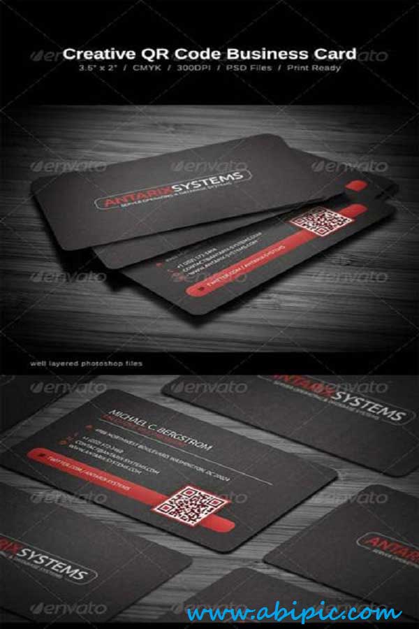 دانلود طرح لایه باز کارت ویزیت شماره 120 QR Code Business Card