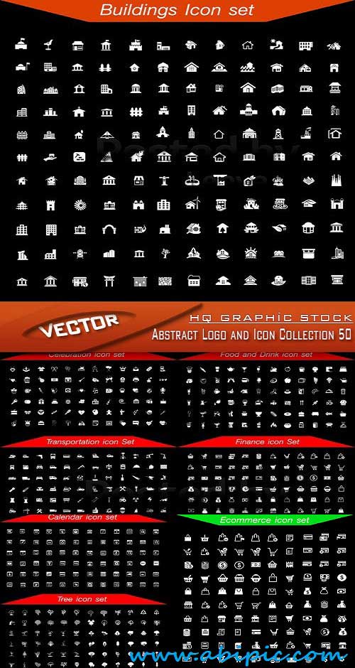 دانلود وکتور مجموعه آیکون ها و لوگو های ابسترکت Vector Abstract Logo and Icon Collection