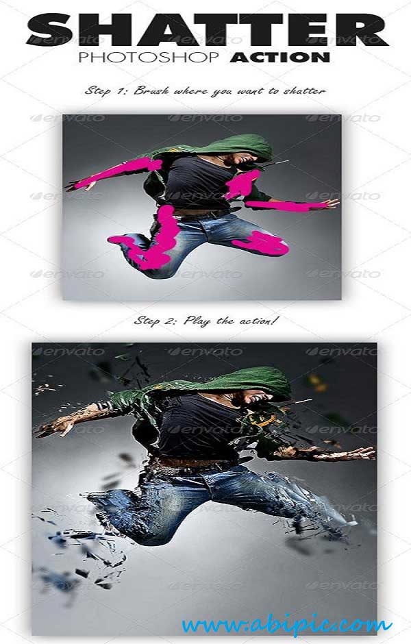 دانلود اکشن تکه تکه کردن عکس شماره 2 Shatter Photoshop Action