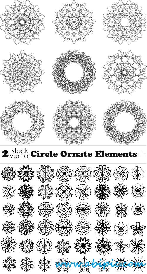 دانلود وکتور طرح های تزئینی دایره ای شماره 2 Vectors Circle Ornate Elements