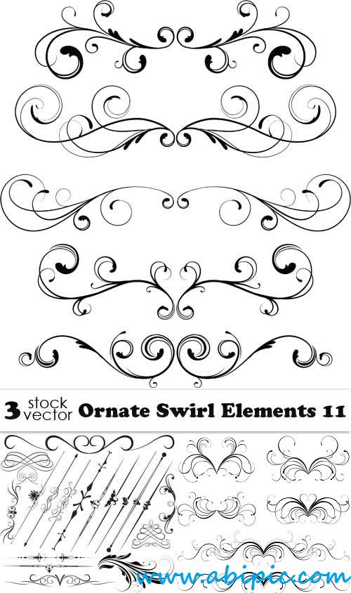 دانلود المان های تزئینی شماره 18 Vectors Ornate Swirl Elements