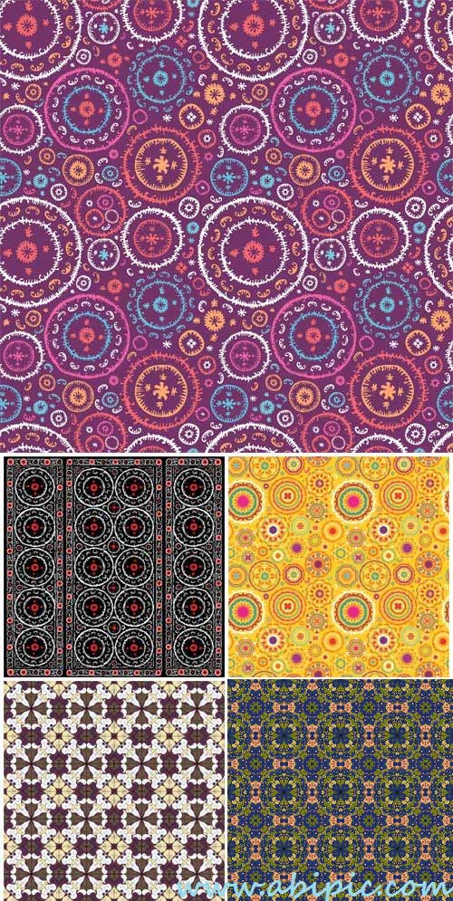 دانلود وکتور تکسچر و الگوهای یکپارچه گلدار Vector texture with floral ornaments