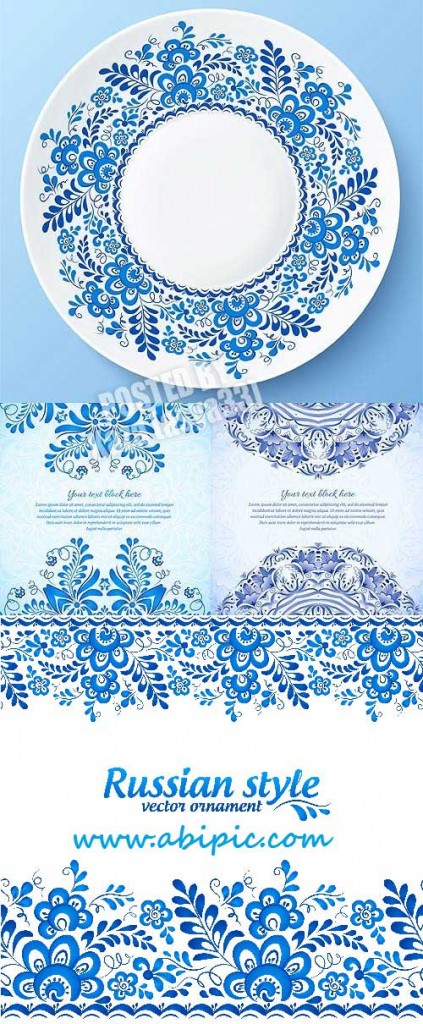 دانلود وکتور طرح های تزئینی روسی Vector Russian ornaments