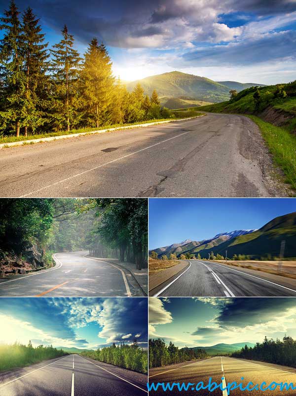 دانلود تصاویر استوک جاده و کوه Stock Photo Road & Mountains