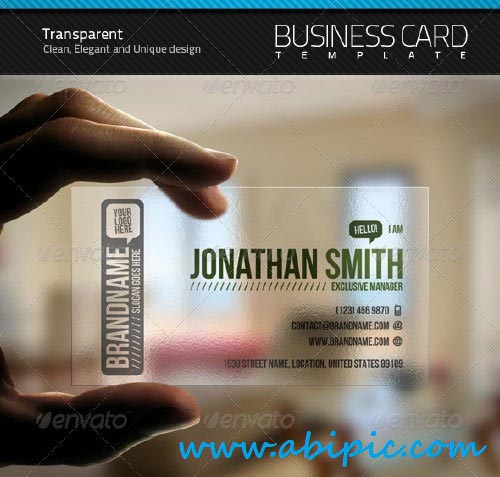 دانلود طرح کارت ویزیت شفاف شماره 5 Transparent Business Card
