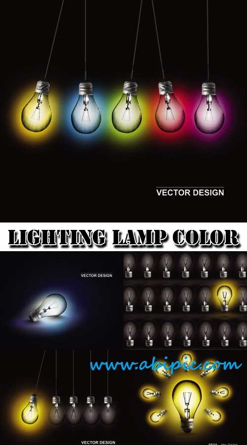 دانلود وکتور لامپ Lighting lamp color