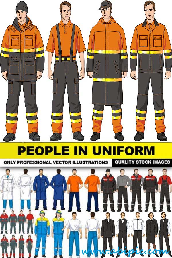 دانلود وکتور مردم در لباس کار People In Uniform