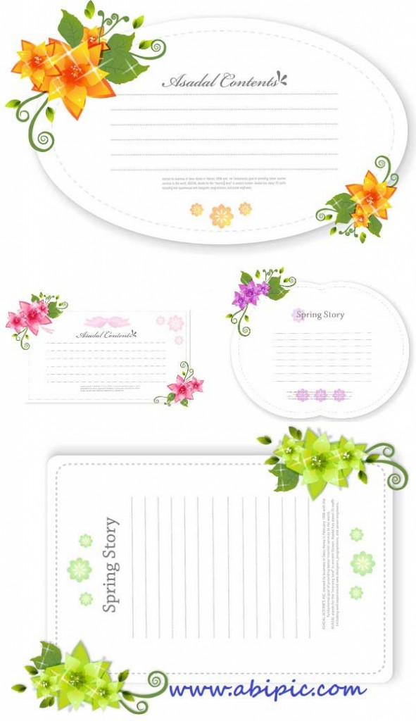 دانلود وکتور عناصر و المان های گلدار شماره 18 Floral design elements