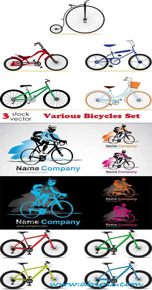 دانلود وکتور انواع دوچرخه Vectors Various Bicycles