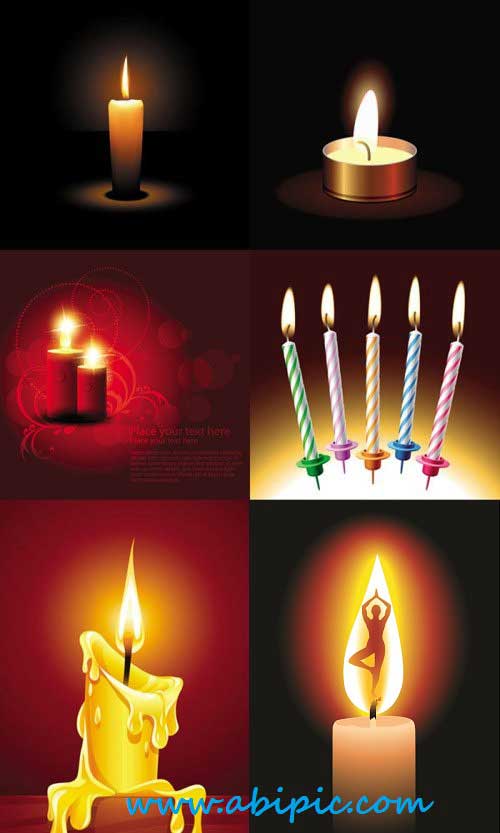 دانلود وکتور شمع Beautifully romantic candlelight vector