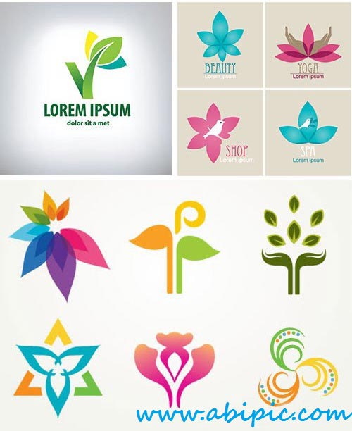 دانلود وکتور لوگو با طرح گل Stock Vectors Flower Logos