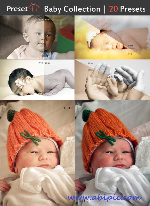 دانلود مجموعه فیلتر و افکت های عکس کودک برای لایتروم THE BABY COLLECTION Lightroom Preset