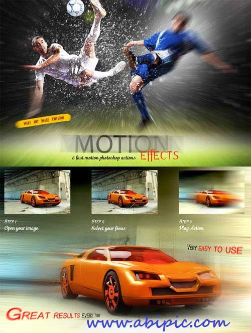 دانلود اکشن فتوشاپ ایجاد افکت موشن و حرکت سریع Fast Motion Effects Action