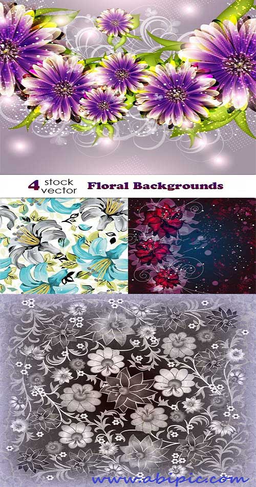دانلود وکتور تصاویر پس زمینه گلدار سری 58 Vector Floral background