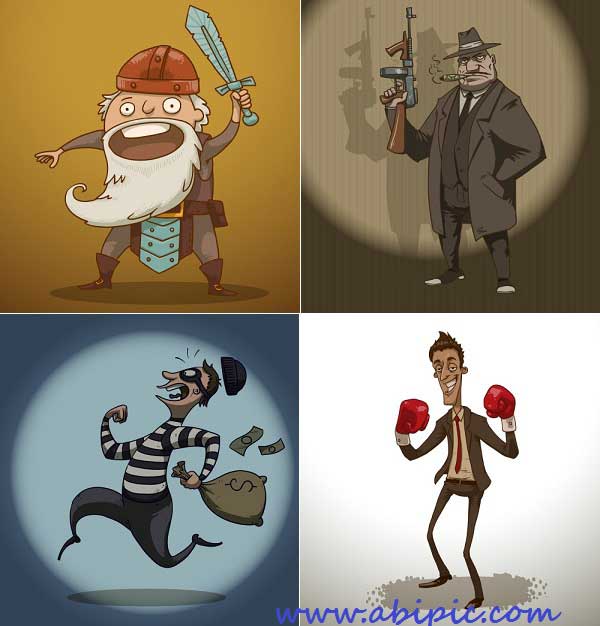 دانلود وکتور کارکتر های کمیک Comic Characters Vector