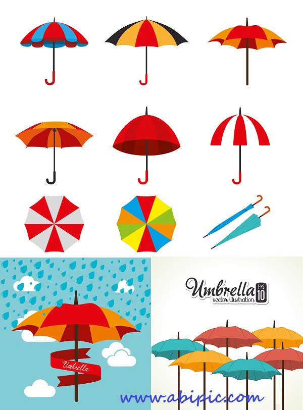 وکتور چتر سری شماره 2 Vector - Umbrella
