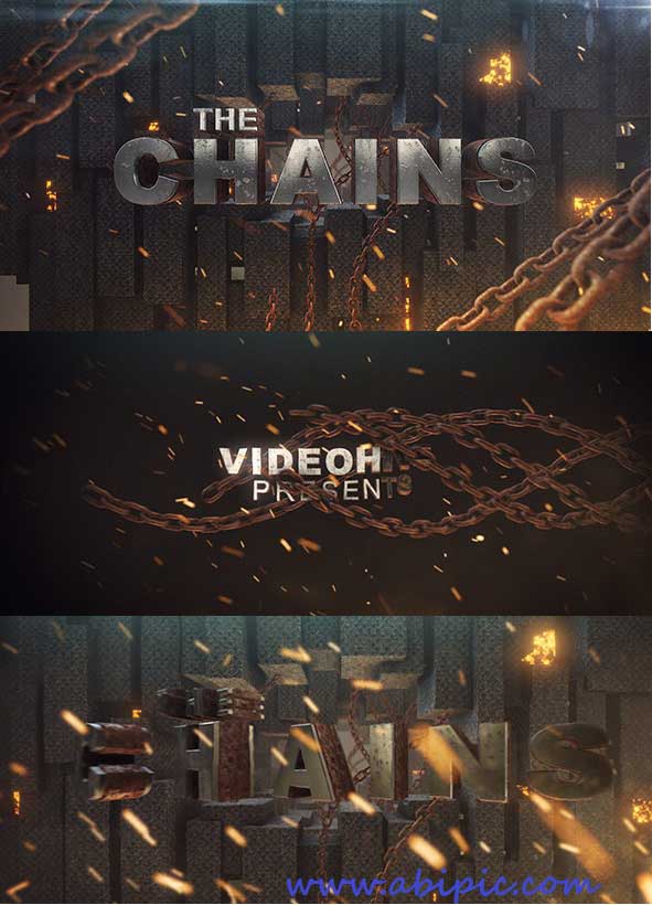 دانلود افترافکت المان های 3 بعدی زنجیر Chains Element 3D Title Sequence