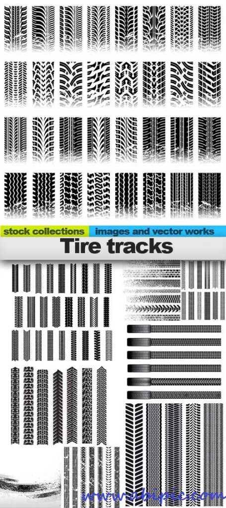 دانلود وکتور رد یا اثر تایر ماشین Tire tracks