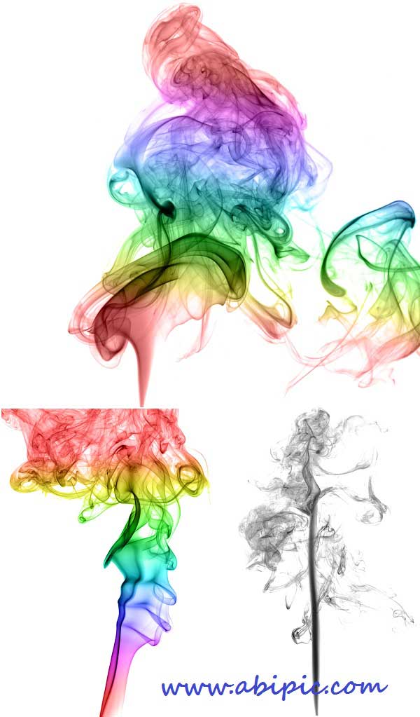 دانلود تصاویر استوک دودهای رنگارنگ Abstract Multicolored Smoke
