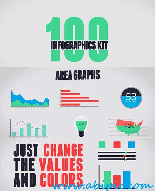 دانلود پروژه افترافکت ساخت ویدئوهای اینفوگرافیک After Effect 100 Infographics Kit