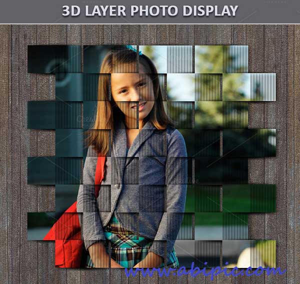 دانلود طرح لایه باز افکت عکس هنری شماره 6 3D Layer Photo Display