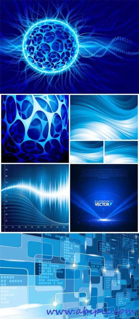 دانلود مجموعه 27 کتور پس زمینه طراحی Blue vector background with abstraction