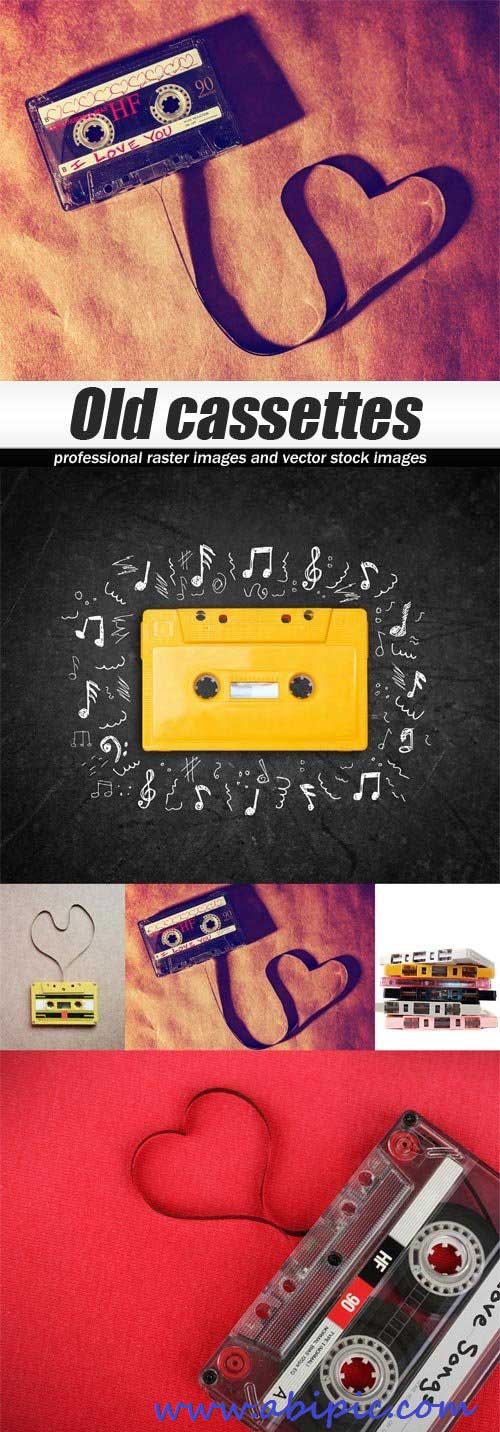 دانلود تصاویر استوک نوار کاست های قدیمی Old cassettes Stock Photo