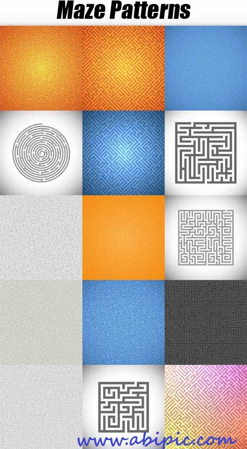 دانلود وکتور پترن و اگوهای هزارتو Maze Patterns