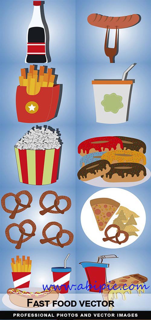 دانلود وکتور فست فود Fast food vector