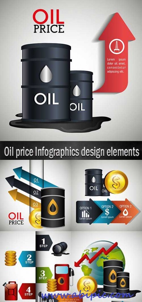 دانلود تصاویر وکتور اینفوگرافیک نفت Oil Infographics design