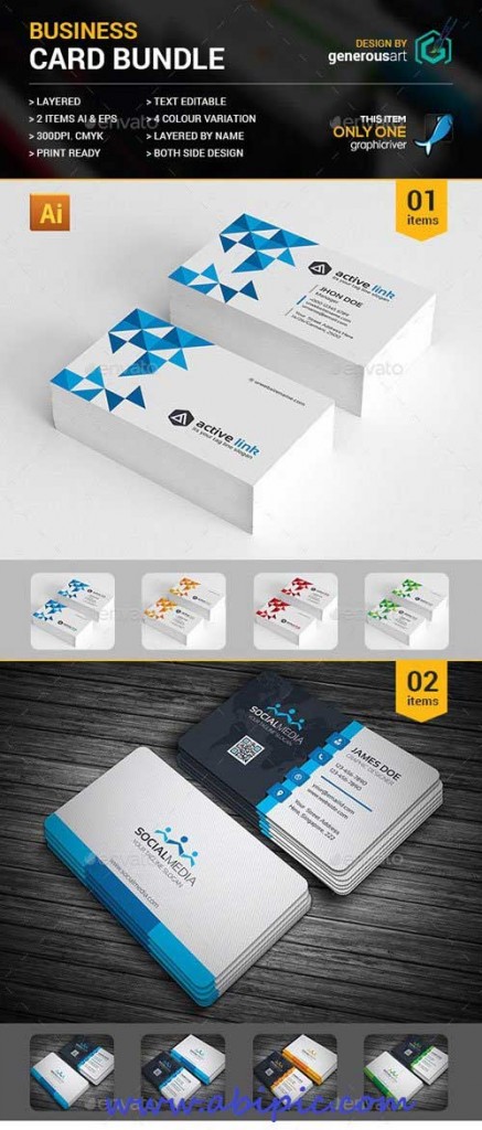 دانلود طرح لایه باز کارت ویزیت شماره 146 Business Card Bundle PSD