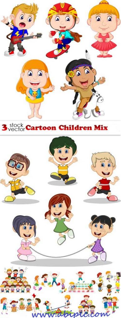 دانلود طرح وکتور کودکان و بازی شماره 5 Vectors - Cartoon Children