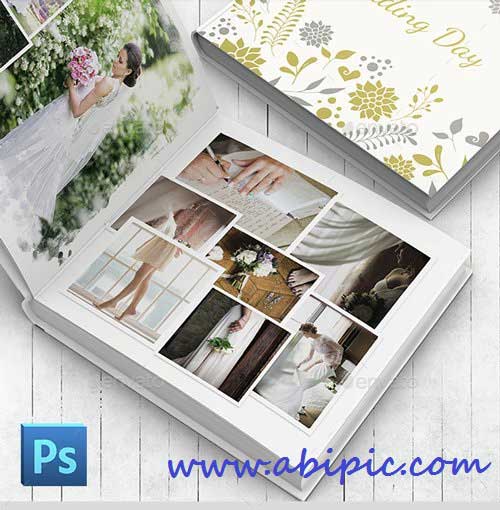 دانلود طرح لایه باز آلبوم و فون عکس شماره 8 Wedding Photobook Template